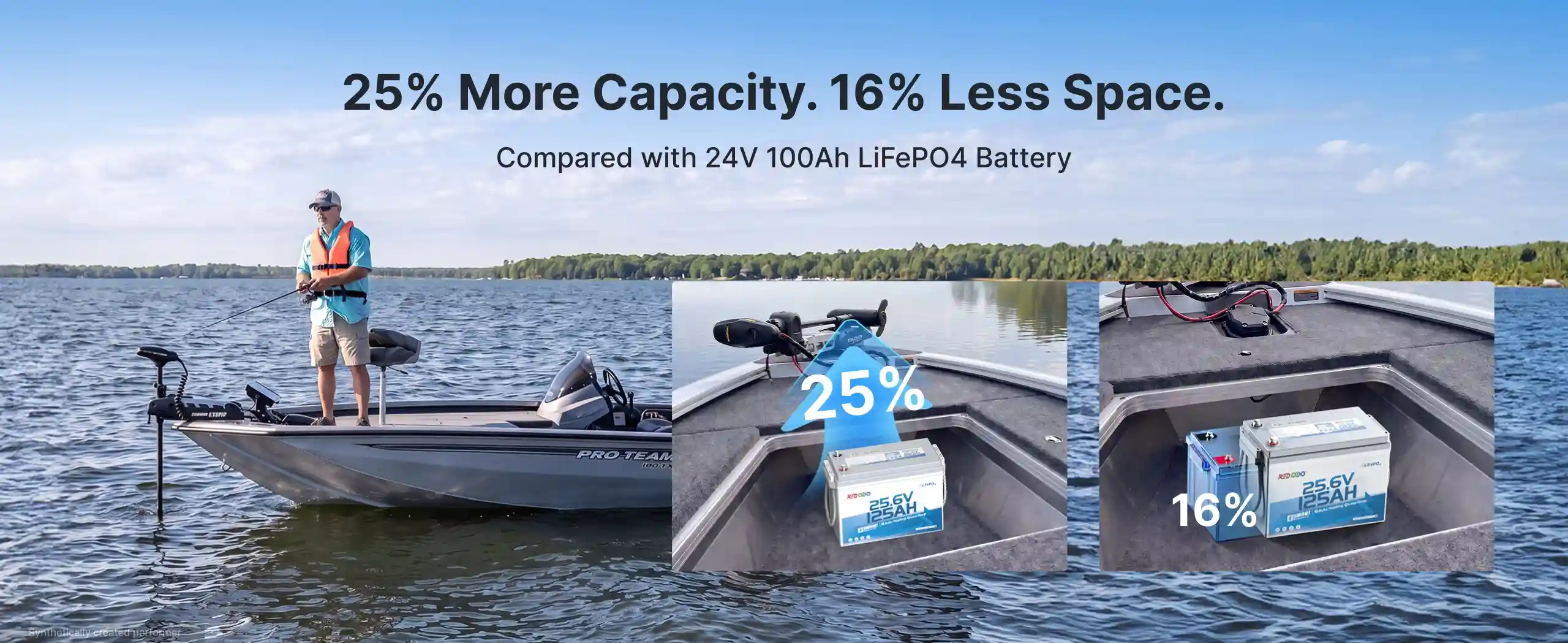 25% More Capacity, 16% Less Space 24V 125AH