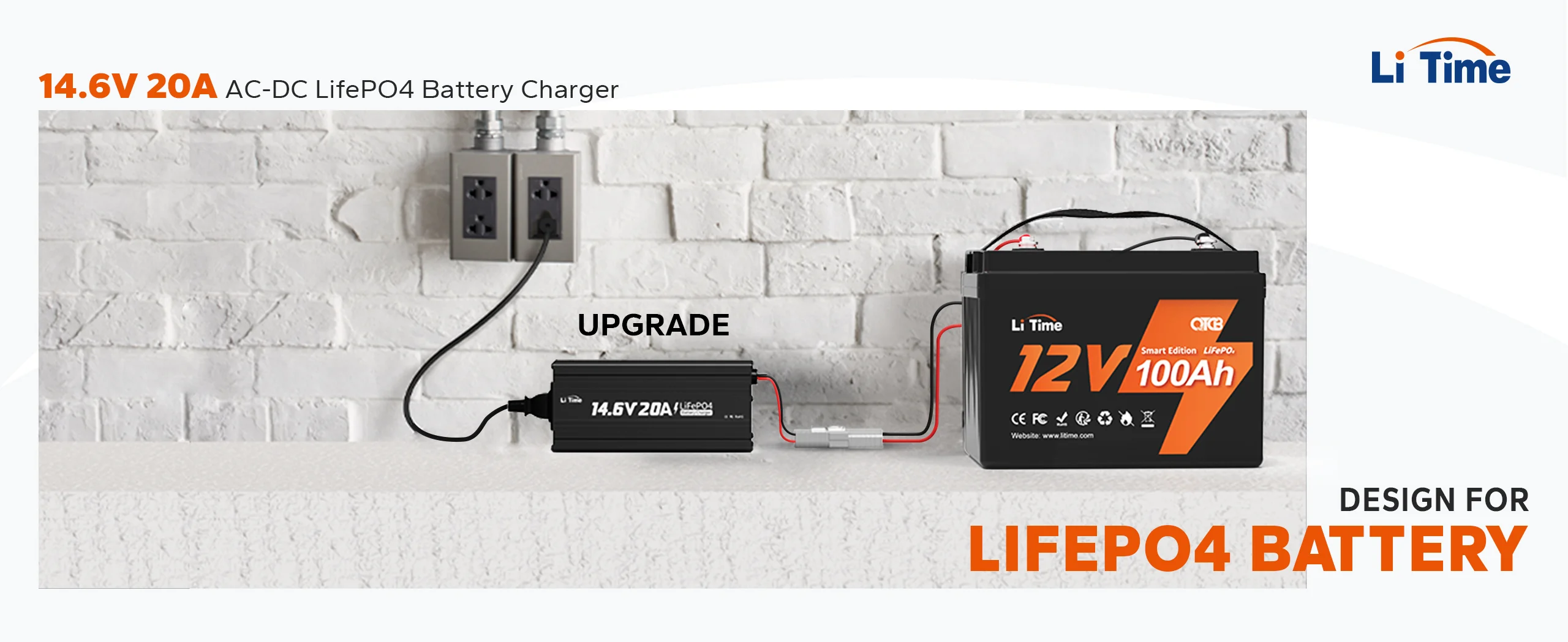 LiTime 12V (14.6V) 20A LiFePO4 Lithium Battery Charger