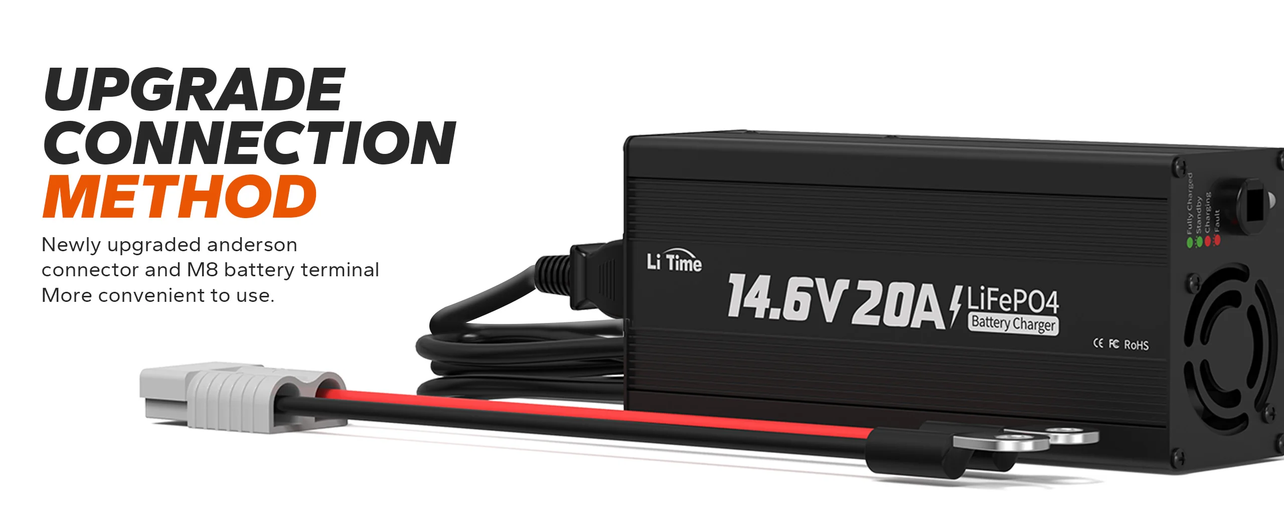 LiTime 12V (14.6V) 20A LiFePO4 Lithium Battery Charger