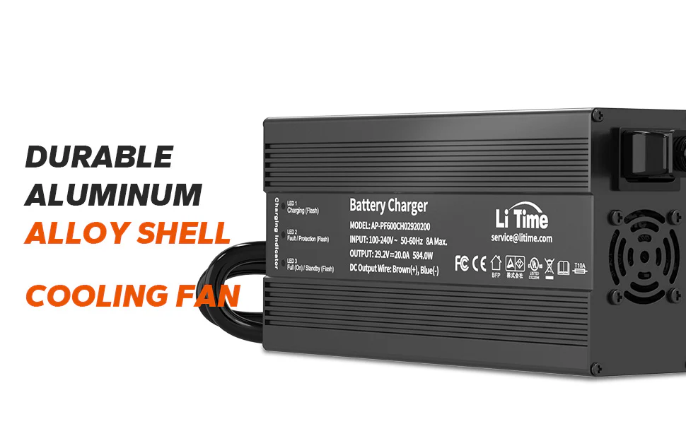 LiTime 24V(29.2V) 20A Lithium Battery Charger