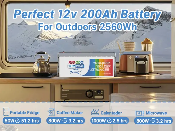 12V 200Ah LiFePO4 battery for large RV