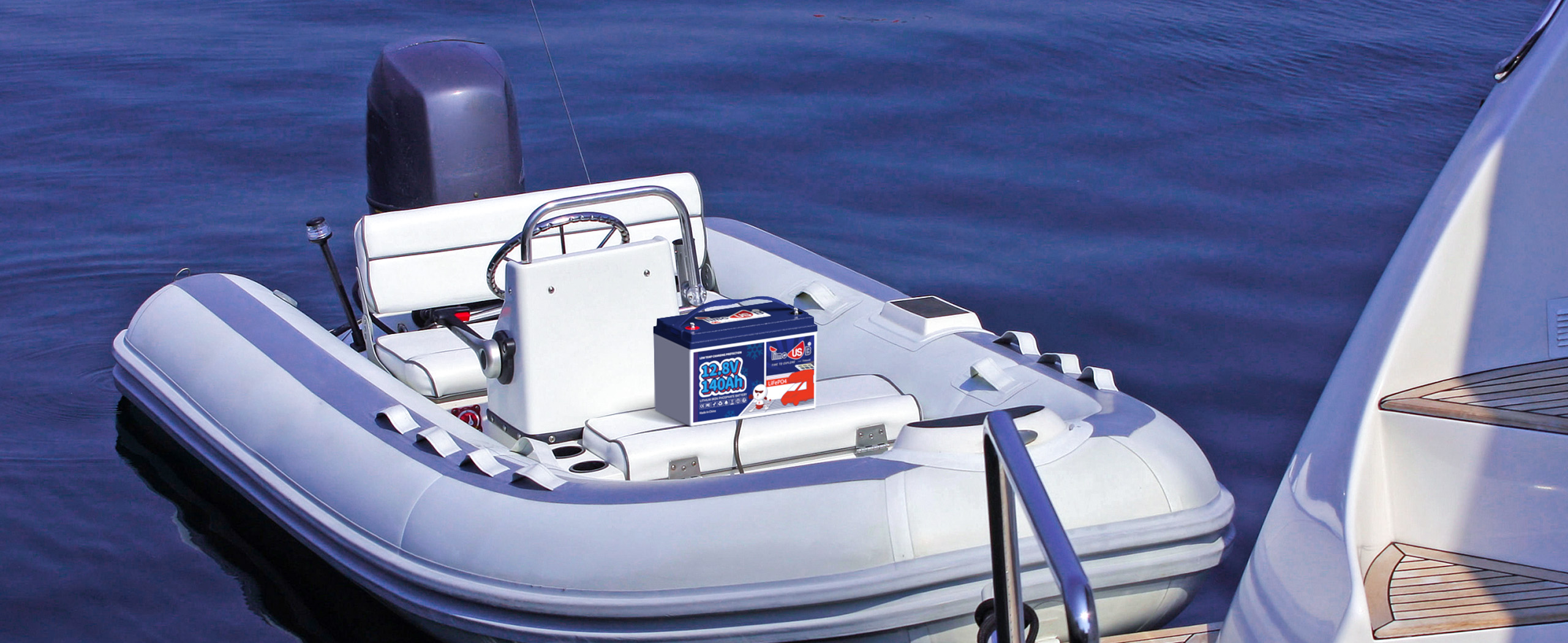 Marine oder Boot mit Timeusb Batterie 140Ah 12V LiFePO4